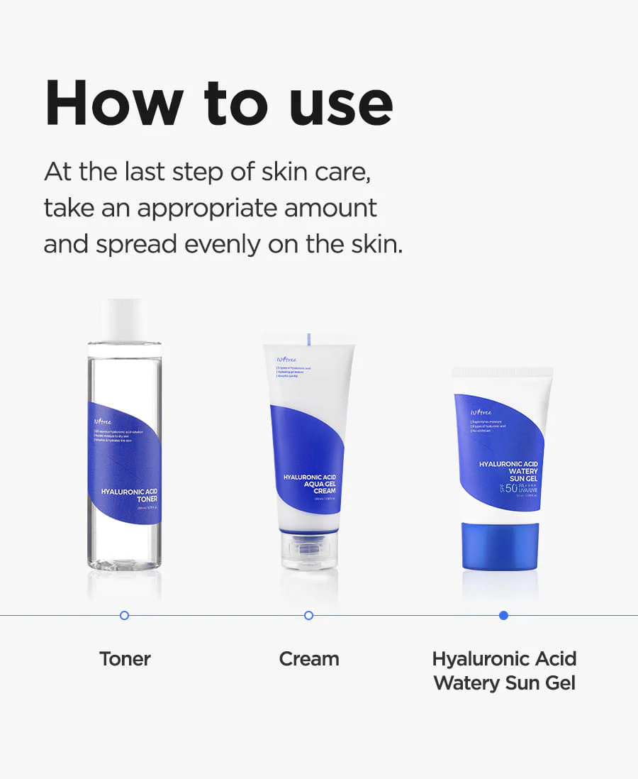 Isntree Hyaluronic Acid Watery Sun Gel SPF50+ PA++++ 50ml - Image 5