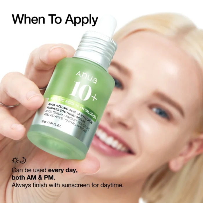 ANUA Azelaic Acid 10 Hyaluron Redness Soothing Serum 30ml - Image 7
