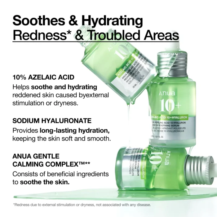 ANUA Azelaic Acid 10 Hyaluron Redness Soothing Serum 30ml - Image 5